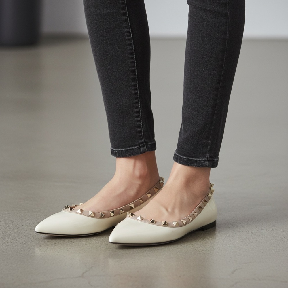 Valentino Rock Stud Ballet Flat Shoe - Picture 6 of 10